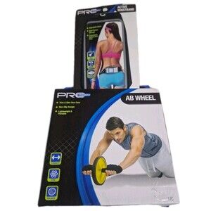 Pro Strength 2-Piece Ab Wheel & Active Waistband Fitness Core Exercise Set New